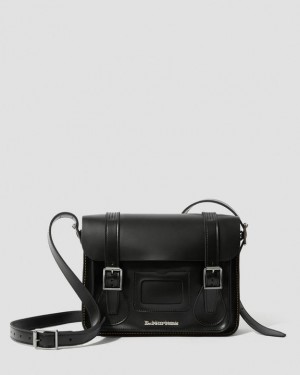 Accessories Dr Martens 11 inch Leather Messenger Bags Black | Australia_Dr14576