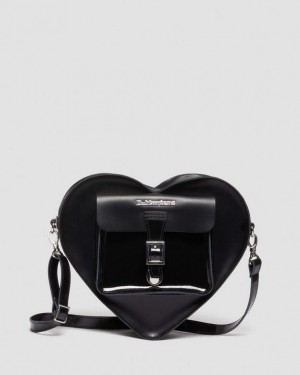 Accessories Dr Martens Heart Shaped Leather Backpack Bags Black | Australia_Dr79411