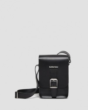 Accessories Dr Martens Leather Vertical Crossbody Bags Black | Australia_Dr53419