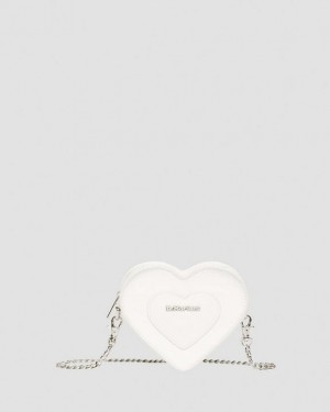 Accessories Dr Martens Vegan Mini Heart Shaped Bags White | Australia_Dr87521