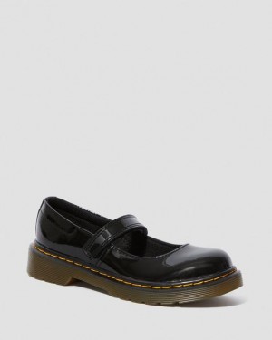 Kids' Dr Martens Junior Maccy Patent Leather Mary Jane Shoes Black | Australia_Dr62547