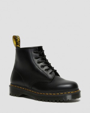 Men's Dr Martens 101 Bex Smooth Leather Ankle Boots Black | Australia_Dr58692