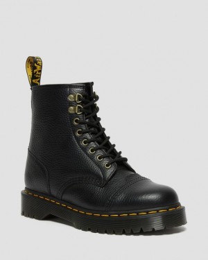 Men's Dr Martens 1460 Bex Fleece-Lined Leather Lace Up Boots Black | Australia_Dr90650