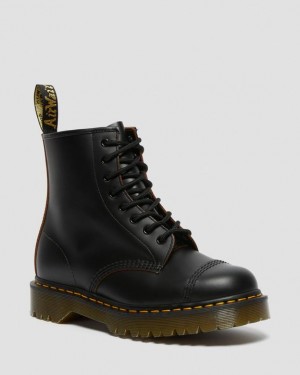 Men's Dr Martens 1460 Bex Made in England Toe Cap Lace Up Platform Shoes Black | Australia_Dr87129