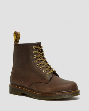 Men's Dr Martens 1460 Crazy Horse Leather Lace Up Boots Brown | Australia_Dr76910