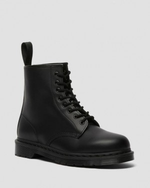 Men's Dr Martens 1460 Mono Smooth Leather Lace Up Boots Black | Australia_Dr48297