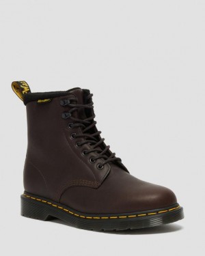 Men's Dr Martens 1460 Pascal Warmwair Leather Lace Up Boots Dark Brown | Australia_Dr55566