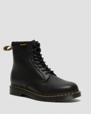 Men's Dr Martens 1460 Pascal Warmwair Leather Lace Up Boots Black | Australia_Dr97812