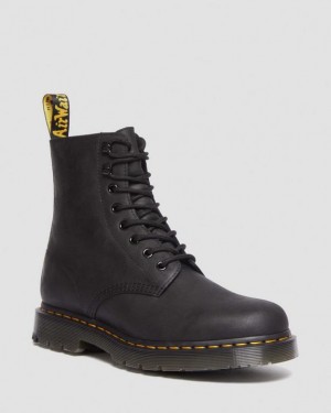 Men's Dr Martens 1460 Pascal Wintergrip Outlaw Leather Lace Up Boots Black | Australia_Dr67541