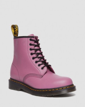 Men's Dr Martens 1460 Smooth Leather Lace Up Boots Purple | Australia_Dr85226