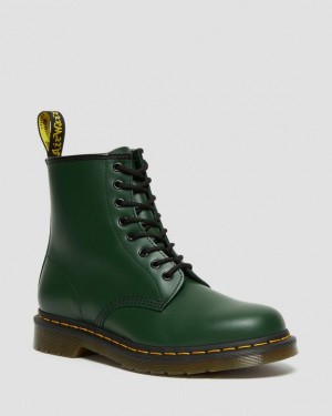 Men's Dr Martens 1460 Smooth Leather Lace Up Boots Green | Australia_Dr13023