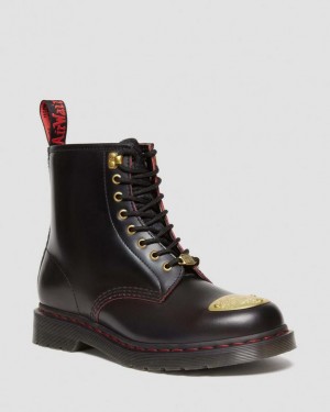 Men's Dr Martens 1460 Year of the Dragon Leather Lace Up Boots Black / Red | Australia_Dr28756