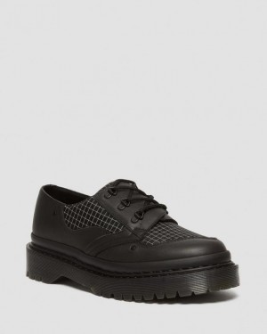 Men's Dr Martens 1461 Beta Bex Grid Oxford Shoes Black / White | Australia_Dr87767