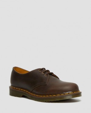 Men's Dr Martens 1461 Crazy Horse Leather Oxford Shoes Brown | Australia_Dr83590