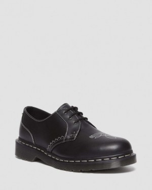 Men's Dr Martens 1461 Gothic Americana Leather Oxford Shoes Black | Australia_Dr17655