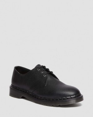 Men's Dr Martens 1461 Pebble Grain Leather Oxford Shoes Black | Australia_Dr70456