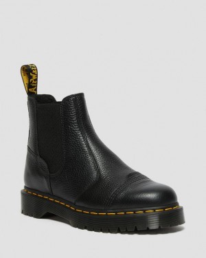 Men's Dr Martens 2976 Bex Fleece-Lined Chelsea Platform Shoes Black | Australia_Dr21783