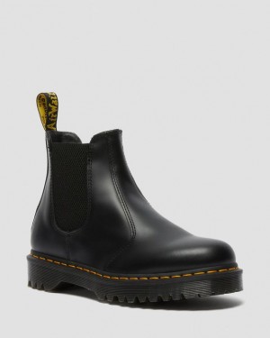 Men's Dr Martens 2976 Bex Smooth Leather Chelsea Platform Shoes Black | Australia_Dr29164