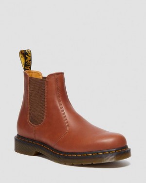 Men's Dr Martens 2976 Carrara Leather Chelsea Boots Brown | Australia_Dr34368