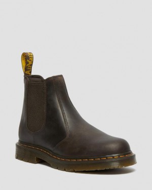 Men's Dr Martens 2976 Slip Resistant Leather Chelsea Boots Dark Brown | Australia_Dr87530