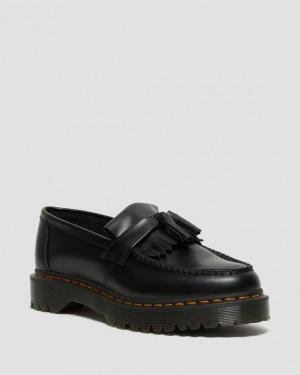 Men's Dr Martens Adrian Bex Smooth Leather Tassel Shoes Black | Australia_Dr81556