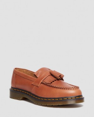 Men's Dr Martens Adrian Carrara Leather Tassel Shoes Brown | Australia_Dr58089