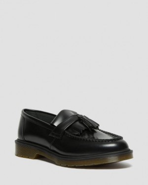 Men's Dr Martens Adrian Smooth Leather Tassel Shoes Black | Australia_Dr47165