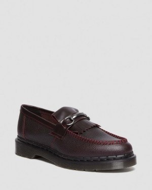 Men's Dr Martens Adrian Snaffle Pebble Grain Leather Kiltie Shoes Burgundy | Australia_Dr15947