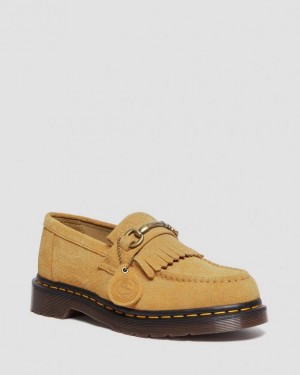 Men's Dr Martens Adrian Snaffle Repello Emboss Suede Kiltie Shoes Brown | Australia_Dr47316