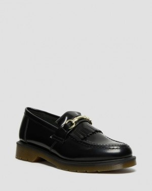 Men's Dr Martens Adrian Snaffle Smooth Leather Kiltie Shoes Black | Australia_Dr14607