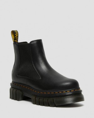 Men's Dr Martens Audrick Nappa Leather Platform Chelsea Boots Black | Australia_Dr16199
