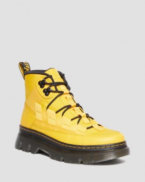 Men's Dr Martens Boury Nylon & Leather Casual Boots Yellow | Australia_Dr87012