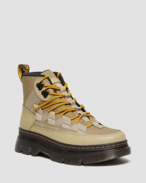 Men's Dr Martens Boury Nylon & Leather Casual Boots Olive | Australia_Dr40041