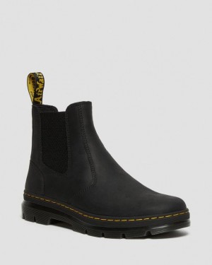 Men's Dr Martens Embury Leather Casual Chelsea Boots Black | Australia_Dr62605