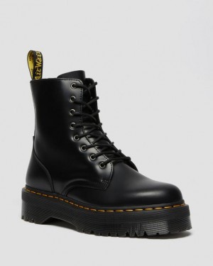 Men's Dr Martens Jadon Boot Smooth Leather Platforms Boots Black | Australia_Dr28502