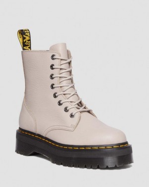 Men's Dr Martens Jadon III Boot Pisa Leather Platform Shoes Grey Brown | Australia_Dr56556