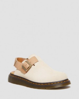 Men's Dr Martens Jorge II Suede & Leather Slingback Shoes Beige | Australia_Dr68932