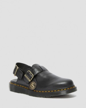 Men's Dr Martens Jorge Made in England Leather Slingback Shoes Black | Australia_Dr61291