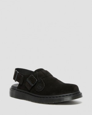 Men's Dr Martens Jorge Made in England Suede Slingback Sandals Black | Australia_Dr54123