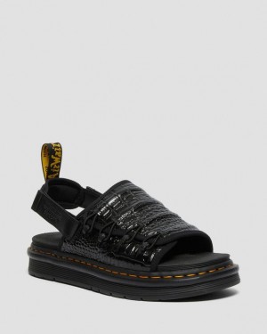 Men's Dr Martens Mura Suicoke Croco Leather Sandals Black | Australia_Dr81318