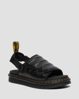 Men's Dr Martens Mura Suicoke Leather Sandals Black | Australia_Dr40314