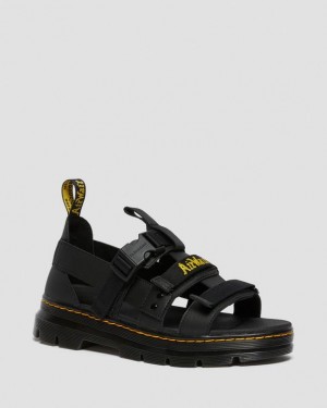 Men's Dr Martens Pearson Webbing Sandals Black | Australia_Dr40976