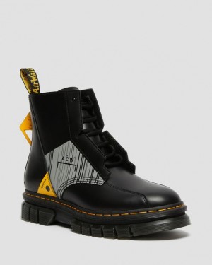 Men's Dr Martens Rikard A-Cold-Wall* Leather Platform Shoes Black | Australia_Dr82687