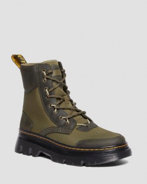 Men's Dr Martens Tarik Leather & Nylon Utility Boots Olive | Australia_Dr10419