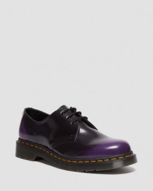 Men's Dr Martens Vegan 1461 Oxford Shoes Black / Purple | Australia_Dr39396