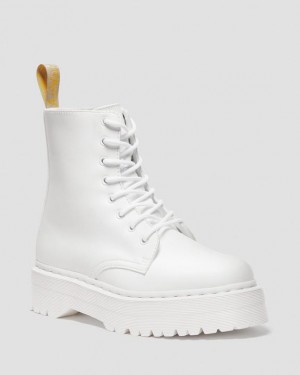 Men's Dr Martens Vegan Jadon II Boot Kemble Mono Platforms Boots White | Australia_Dr60319