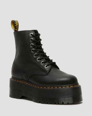 Women's Dr Martens 1460 Pascal Max Leather Platform Boots Black | Australia_Dr16041