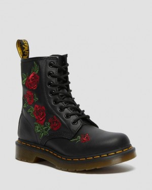 Women's Dr Martens 1460 Vonda Floral Leather Lace Up Boots Black | Australia_Dr59506