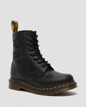 Women's Dr Martens 1460 Vonda Mono Women's Floral Boots Black | Australia_Dr90450