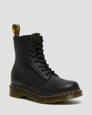 Women's Dr Martens 1460 Women's Pascal Virginia Leather Boots Black | Australia_Dr62983